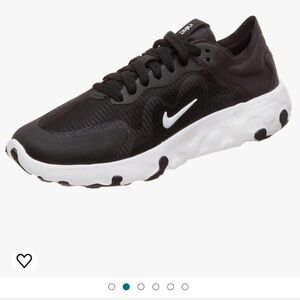 nike renew lucent trainers in black white & gunsmoke